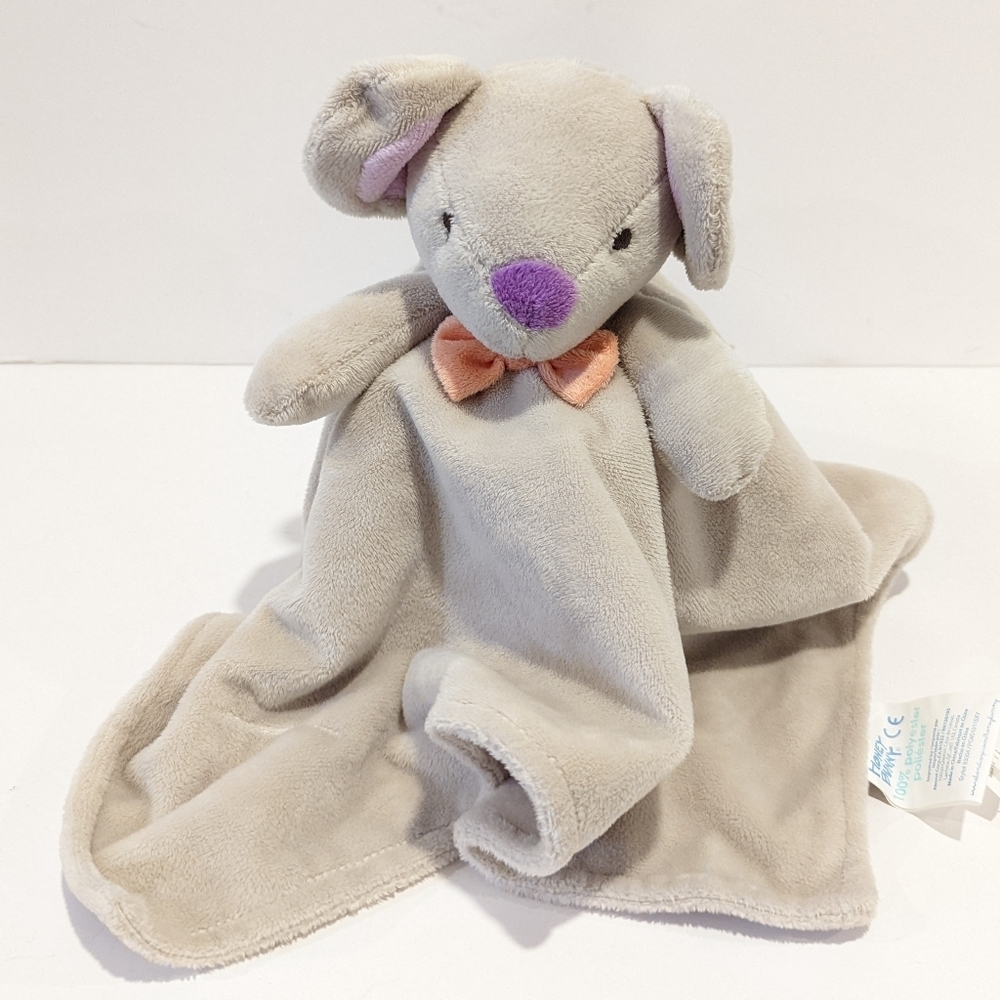 Honey Bunny Grey Mouse Security Blanket Lovey Orange Bow